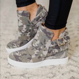 The Kacy Camo Sneaker Wedge